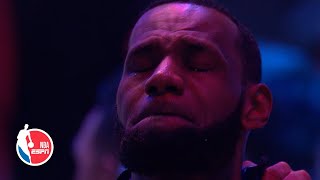 LeBron James emotional during National Anthem performed by Boyz II Men  Remembering Kobe [upl. by Airasor]