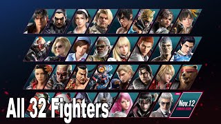 Tekken 8 All 32 Launch Fighters Gameplay Trailers [upl. by Noissap]