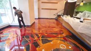 Learn to install metallic epoxy  Orange Gold amp Wine Red [upl. by Aneleairam]