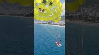 Parasailing 🪂 Alanya Turkiye 😋 parasailing alanya turkey music beach beautiful [upl. by Nrojb]