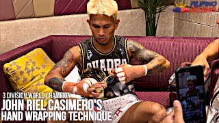 HOW CASIMERO WRAPS HIS HANDS BEFORE A CHAMPIONSHIP FIGHT  Casimero vs Sanchez [upl. by Repip]