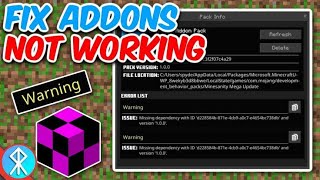 How to FIX Addon Not Working And ENABLE RIGHT SETTING 👍🏻 minecraftpe [upl. by Dnalyag]