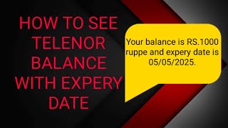 How to check our TELENOR sim balance and expiry date [upl. by Astera]