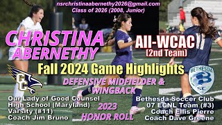 2024 Christina Abernethy Fall High School Soccer Highlights [upl. by Romito]