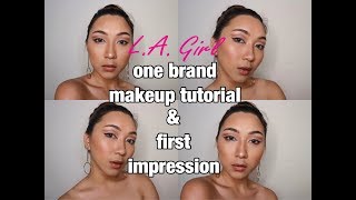 LA GIRL one brand makeup tutorial amp first impression  BAHASA [upl. by Vange33]