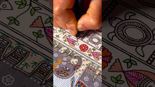 Madhubani Painting Fish madhubani mithila painting shortvideo viral shorts [upl. by Waltner819]