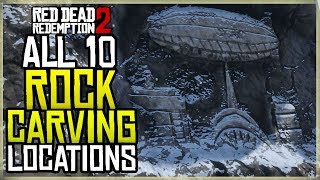 ALL 10 ROCK CARVINGS EXACT LOCATIONS  RED DEAD REDEMPTION 2 [upl. by Llecrup676]