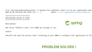 Spring Application Error  Application Failed To Start [upl. by Aicena142]