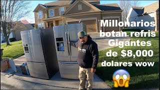 Wow ðŸ˜± 2 refrigeradores de 8000 ðŸ˜±  LO QUE TIRAN EN USA LOS MILLONARIOS  VENTA DE GARAGE EN USA [upl. by Kcirdnekel]