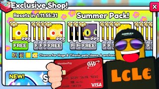 i SPENT 65705 to HACK Summer Pack SOO MANY FREE HUGES Pet Sim 99 [upl. by Nosremaj]