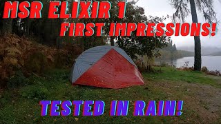 MSR Elixir 1 First Impressions  Camping In RAIN [upl. by Ameehsat]