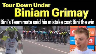 Tour down Under Stage 1  Biniam Girmay Team mate Meds says he is the reason Bini didnt win today [upl. by Ahseem]