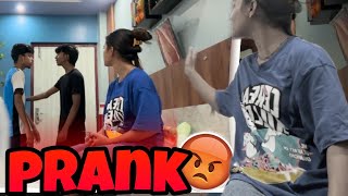 Fake fight prank on brother 💃😂 his reaction 😡 Barsha Kirtania [upl. by Alon]