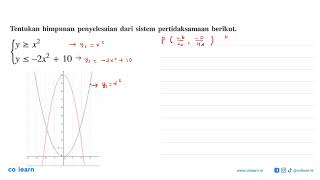 Tentukan himpunan penyelesaian dari sistem pertidaksamaan berikut y x2 y 2x210 [upl. by Murial]