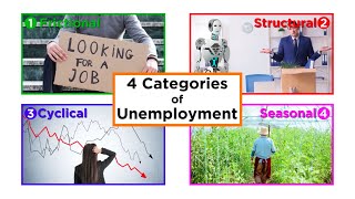 Types of Unemployment Frictional Structural Cyclical and Seasonal [upl. by Llenreb]