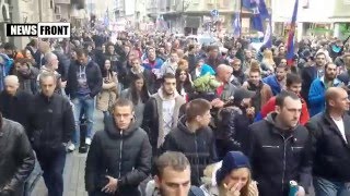 Serbien Massenproteste gegen die NATO Die Serben erheben sich 27 03 2016 [upl. by Eirahcaz]