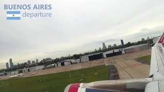 Cloudy BUENOS AIRES Cityscapes 🛫 JETSMART Argentina Takeoff AEROPARQUE Airport [upl. by Dombrowski]