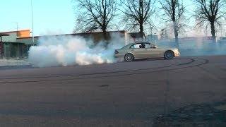 Straight Piped Mercedes E420 CDI Burnout [upl. by Ainorev]