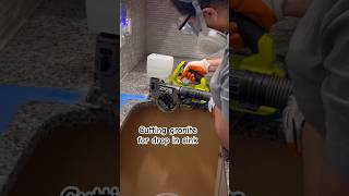 Cutting granite for drop in sink kitchenremodeling diy kraus [upl. by Budworth771]