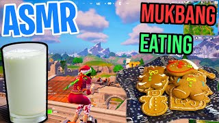 ASMR Gaming Mukbang 🍪🎄 Fortnite Christmas Cookies Relaxing Eating and Spectating 🎮🎧 Whispering 💤 [upl. by Yenots]