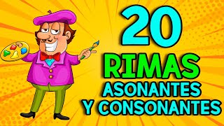 LA Rima ASONANTE y CONSONANTE  20 EJEMPLOS [upl. by Gaylord]