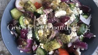 Light and healthy Greek Salad with homemade dressing recipe [upl. by Annaujat]