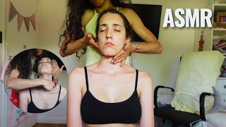 ASMR  Mi mejor amiga me da un Masaje Agresivo y Relajante para Dormir  back and neck massage [upl. by Eannaj104]