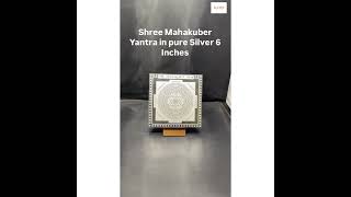 Shri Mahakuber Yantra in Pure Silver 6 Inches [upl. by Morril]