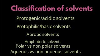 Classification of solventsNon aqueous solventsUrduHindi [upl. by Kcirdnekel]