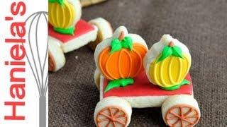 FALL 3D PUMPKIN WAGON COOKIES HANIELAS [upl. by Aleek906]