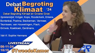 Terugkijken Debat over begroting Klimaat en Groene Groei 1e termijn Kamer  Tweede Kamer [upl. by Serdna]