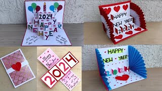 DIY  Happy New Year Greetings Card 2024  New Year Card  Greetings Card  Happy New Year Card [upl. by Idnahc]