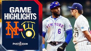 Mets vs Brewers NL Wild Card Game 2 Highlights 10224  MLB Highlights [upl. by Nauqahs]