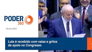 Lula é recebido com vaias e gritos de apoio no Congresso [upl. by Chesnut]