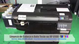 HP PRO 8100  Auto Teste e Limpeza de Cabeça pelo Painel Botões  SULINK [upl. by Boles]