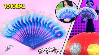 DIY super hero tools Miraculous Ladybug  How to make Mayuras Hand Fan peacock Miraculous [upl. by Tolmann73]