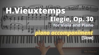 Vieuxtemps  Elegie for Viola Cello and Piano Piano Accompaniment Slow [upl. by Labaw]