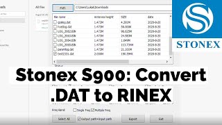 Stonex S900 Convert DAT file to RINEX [upl. by Dickson]