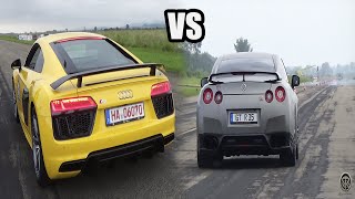 🚨Audi R8 VS Nissan GTR  Accelerations Sound [upl. by Anirtruc]