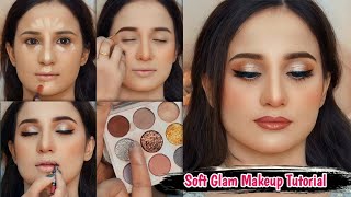 How to Create Festive Makeup Look  Soft amp Dewy Nude Glam Makeup Tutorial [upl. by Alegna]