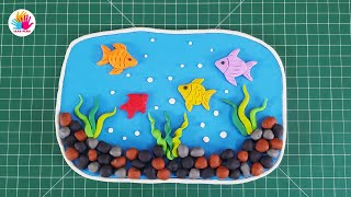 How to make Fish Aquarium with clay Underwater sea scene with clay colorful fish toy Clay art [upl. by Wilson]