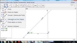 Calculando seno cosseno e tangente de 0 a 90 graus no geogebra [upl. by Ainslie611]