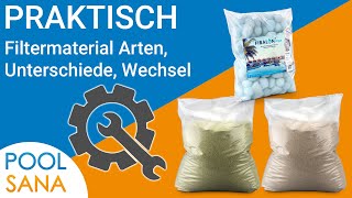 Praktisch POOLSANA Filtermaterial – Arten Unterschiede und Wissenswertes [upl. by Gerik800]