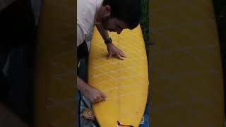 Waxing up the surfboard for extra grip shorts asmr [upl. by Weinstock]