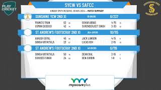 Sunshine YCW 2nd XI v St Andrews Footscray 2nd XI [upl. by Kcoj]