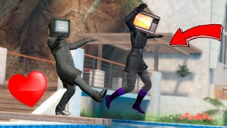 NEW TV WOMAN amp TV MAN LOVE STORY in the SWIMMING POOL 👙  TV Man Saves TV Woman in Garrys Mod [upl. by Tterag]