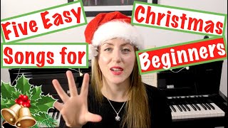 5 EASY CHRISTMAS SONGS ON PIANO FOR BEGINNERS Piano Tutorial [upl. by Dorfman386]