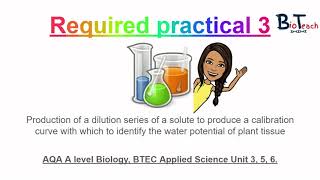 Required practical 3 A level BiologyBTEC Applied Science water potential of potato  BioTeach [upl. by Joe]