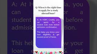 HDFCCredila  Education Loan  Frequently Asked Questions [upl. by Urissa]