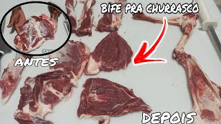 como dessosar um 4° dianteiro de carneiro e cortar pra churrasco [upl. by Amand]